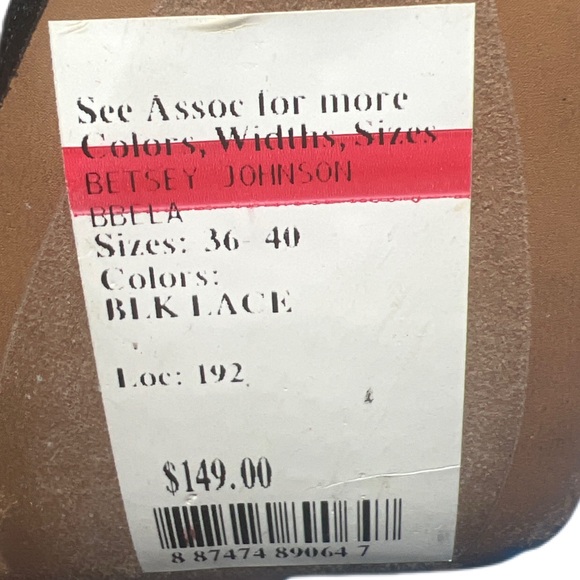 Betsey Johnson Black Rhinestone lace romantic goth peep toe stilettos 6M - Picture 3 of 8